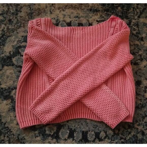 L.A. Hearts Women's Girls Sweater crop top Long Sleeve Knit Pink/Orange Size M - Picture 9 of 13